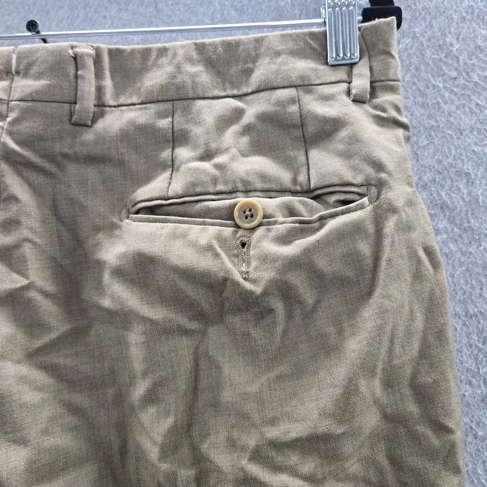 Sartorelli Men Pants 35 Tan Dress Pants ROMEO Luxury Serge Wool Italy READ